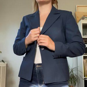 TALBOTS Women's Size 4 Petite Navy One Button Blazer